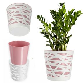 Doniczka KADAX Donica Osłonka Plastikowa Wkład Na Kwiaty Rośliny 13cm Różowa 1 szt.
