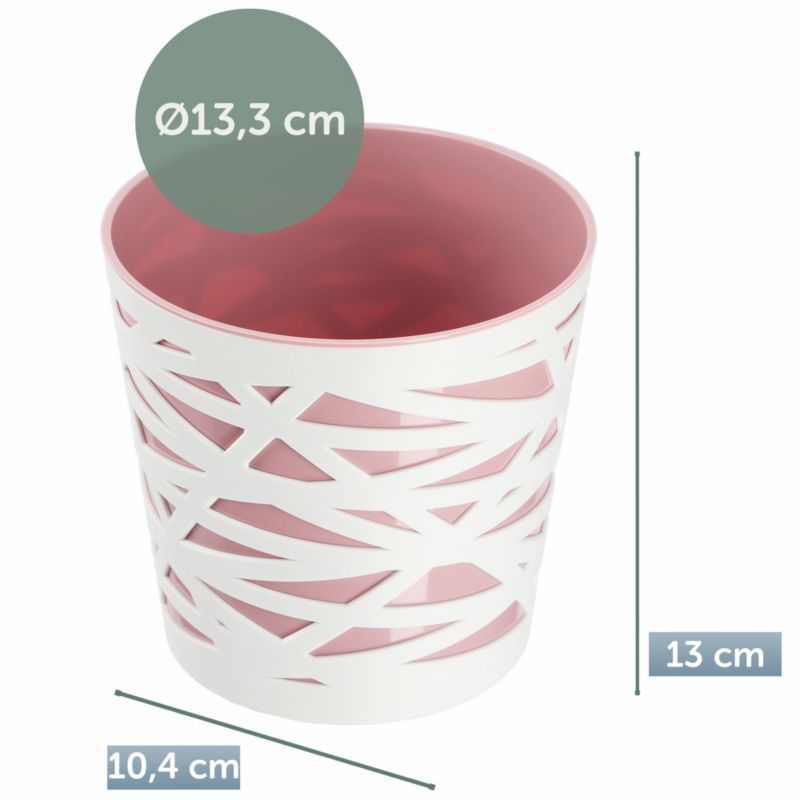 Doniczka KADAX Donica Osłonka Plastikowa Wkład Na Kwiaty Rośliny 13cm Różowa 1 szt.