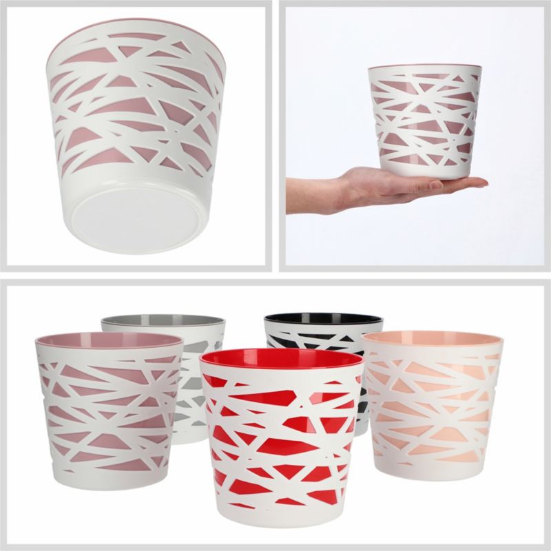 Doniczka KADAX Donica Osłonka Plastikowa Wkład Na Kwiaty Rośliny 13cm Różowa 1 szt.