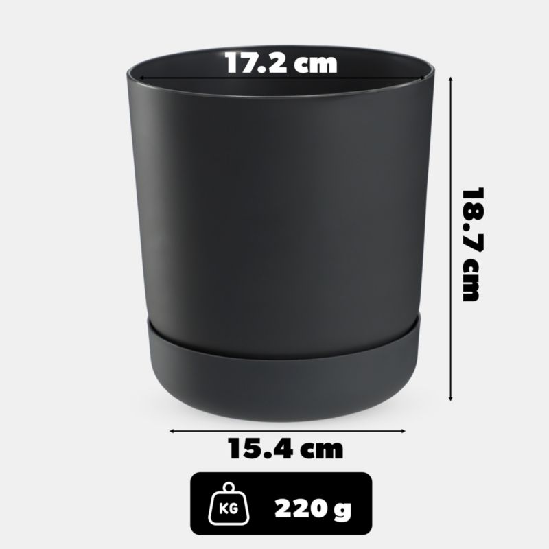 Doniczka KADAX Donica Z Podstawką 17cm Antracyt 1szt.