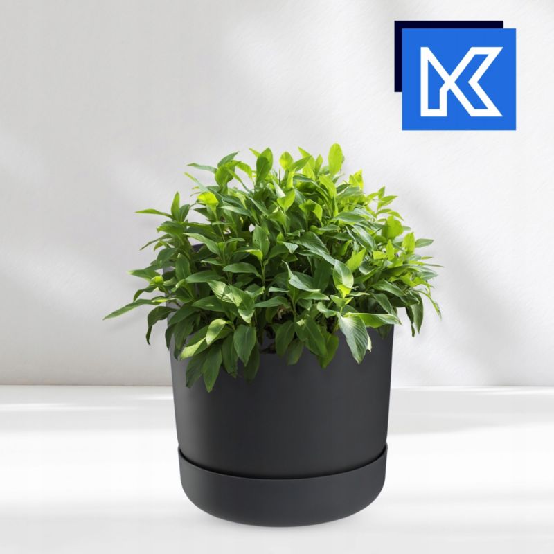 Doniczka KADAX Donica Z Podstawką 17cm Antracyt 1szt.