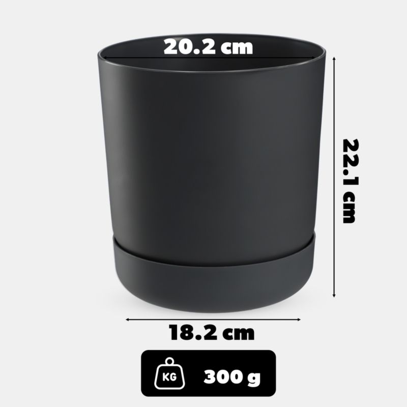 Doniczka KADAX Donica Z Podstawką 20cm Antracyt 1szt.