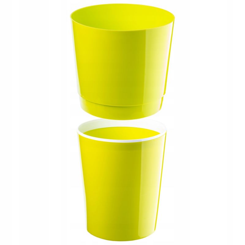 Doniczka KADAX Dwuczęściowa Plastikowa Osłonka Donica 25 cm Limonkowa Na Kwiaty 1 szt.
