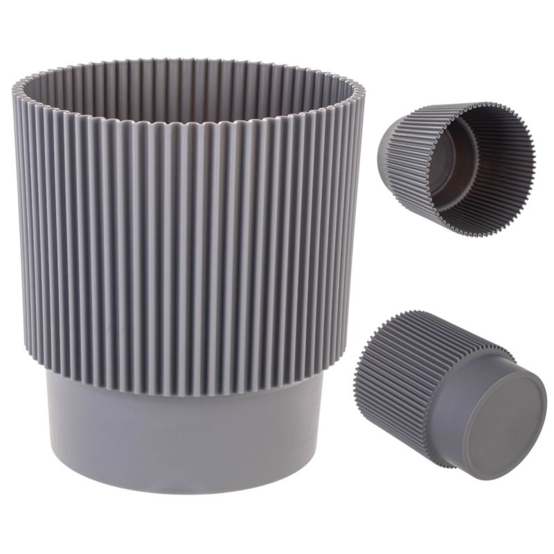 Doniczka KADAX Na Kwiaty 13cm Osłonka Rośliny Plastikowa szara 1 szt.
