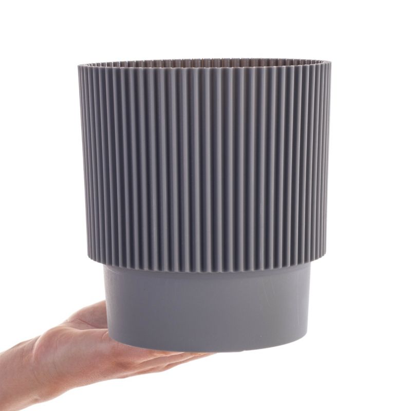 Doniczka KADAX Na Kwiaty 15cm Osłonka Rośliny Plastikowa szara 1 szt.