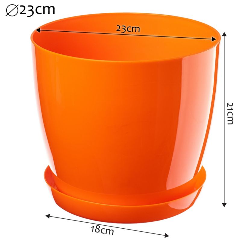 Doniczka KADAX Na Kwiaty Podstawka Pomarańczowa 23cm 1szt.