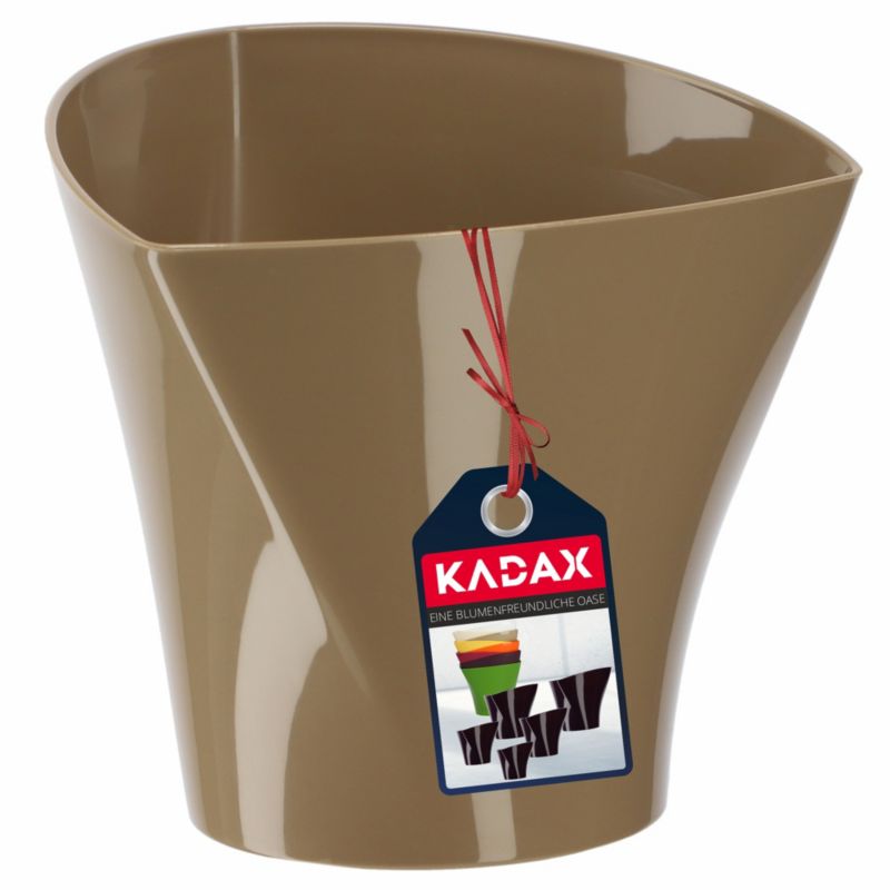 Doniczka KADAX Osłonka Donica 13 cm Na Kwiaty Asymetryczna Beżowa Do Salonu 1 szt.