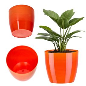 Doniczka KADAX Osłonka Donica 14cm Na Kwiaty Pomarańczowa marmur Salon Kwietnik 1szt.