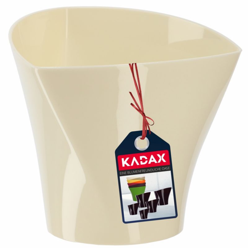 Doniczka KADAX Osłonka Donica 15 cm Na Kwiaty Asymetryczna Ekri Do Salonu 1 szt.