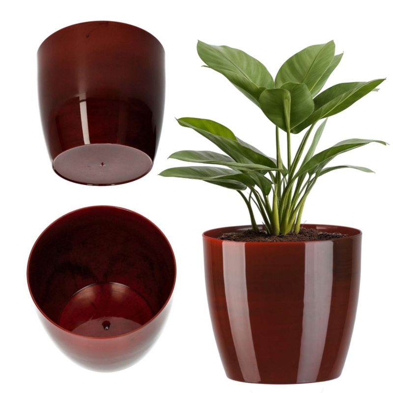 Doniczka KADAX Osłonka Donica 16cm Na Kwiaty Czerwona marmur Salon Kwietnik 1 szt.