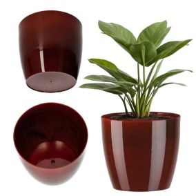 Doniczka KADAX Osłonka Donica 16cm Na Kwiaty Czerwona marmur Salon Kwietnik 1 szt.