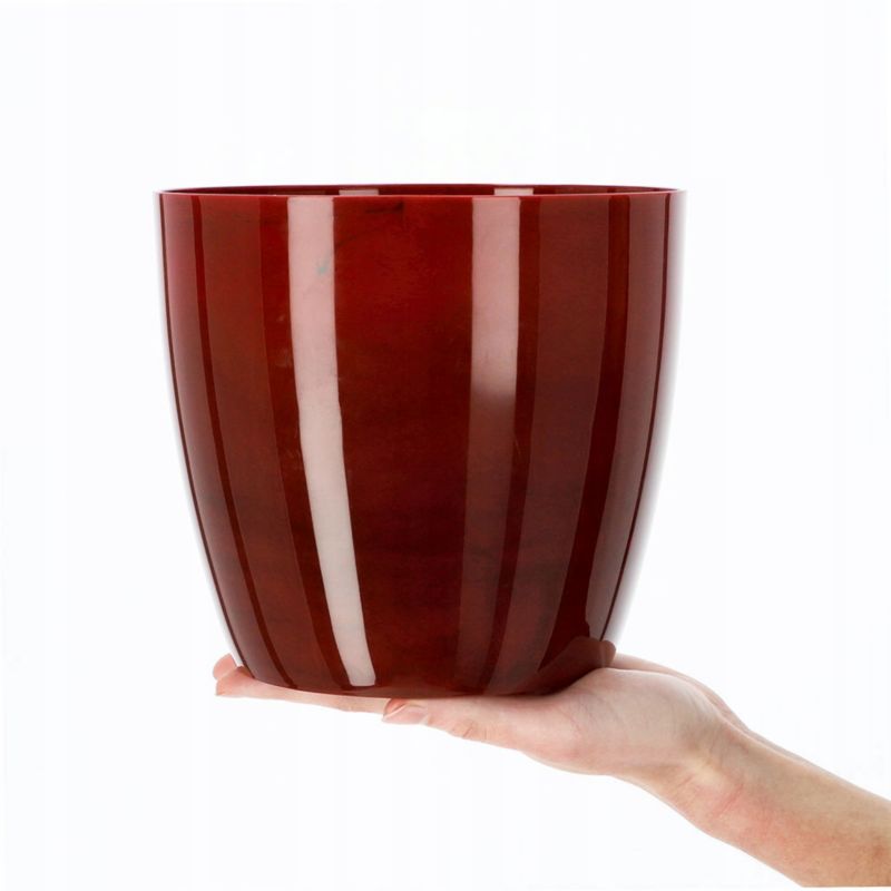 Doniczka KADAX Osłonka Donica 16cm Na Kwiaty Czerwona marmur Salon Kwietnik 1 szt.