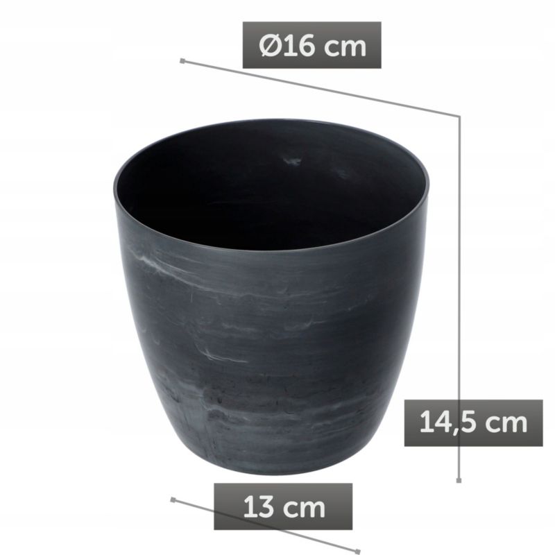 Doniczka KADAX Osłonka Donica 16cm Na Kwiaty szara marmur Salon Kwietnik 1 szt.