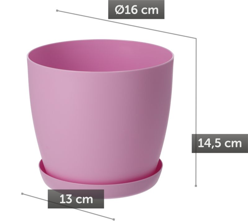 Doniczka KADAX Osłonka Donica 16cm Na Kwiaty Z Podstawką Różowa Do Salonu 1 szt.