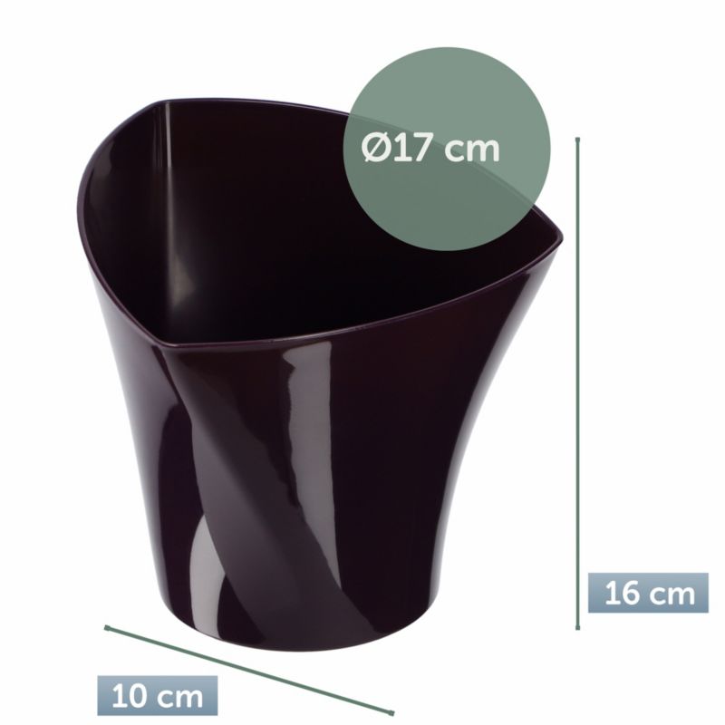 Doniczka KADAX Osłonka Donica 17 cm Na Kwiaty Asymetryczna Śliwkowa Do Salonu 1 szt.