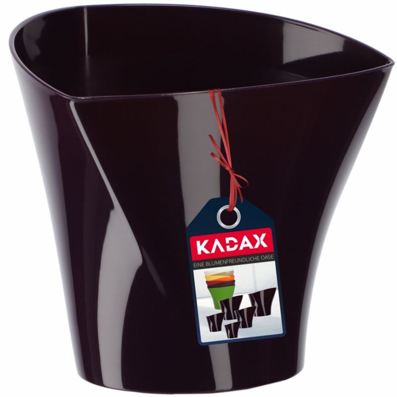 Doniczka KADAX Osłonka Donica 19cm Na Kwiaty Asymetryczna Śliwkowa Do Salonu 1 szt.