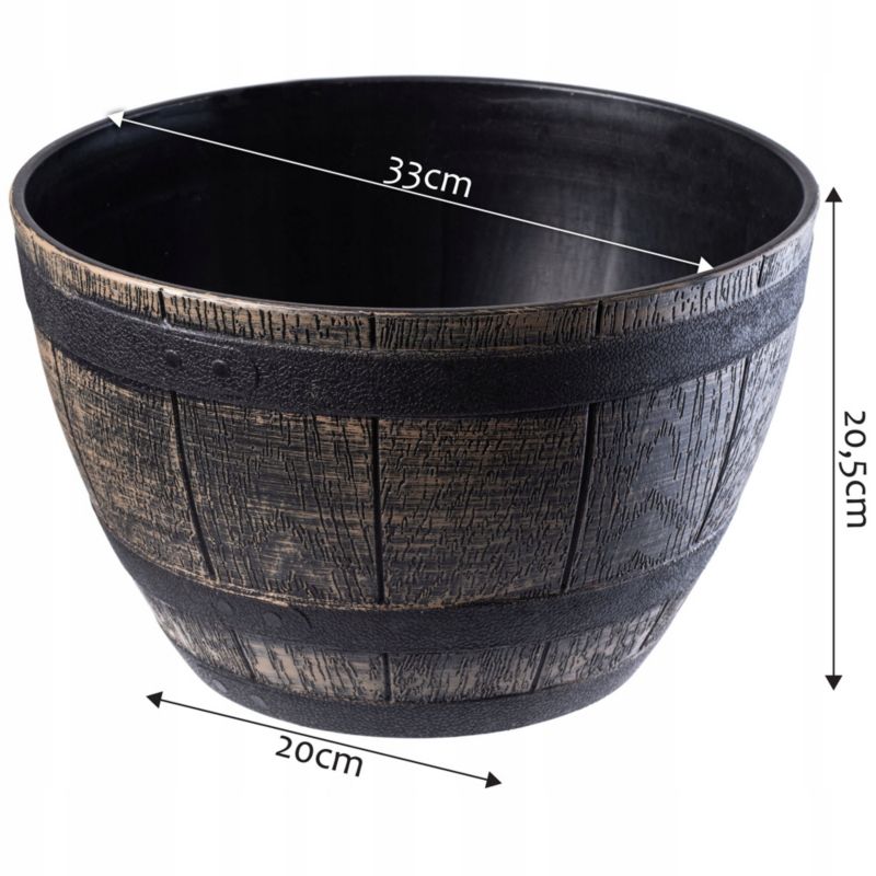 Doniczka KADAX Osłonka Donica Na Kwiaty 33cm Ciemny Brąz 1 szt.