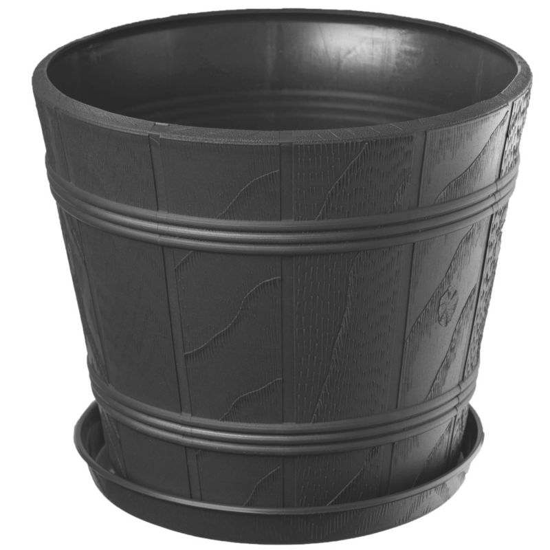 Doniczka KADAX Osłonka Donica Z Podstawką Grafit 26cm 1 szt.