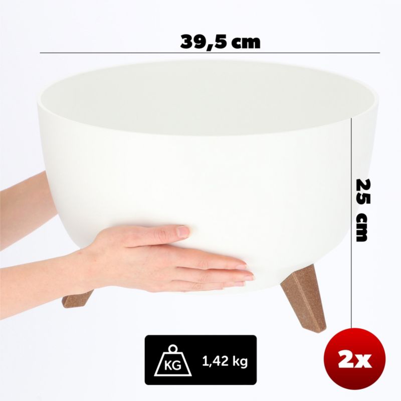 Doniczka KADAX Osłonka misa Wkład 40cm Biała 2szt