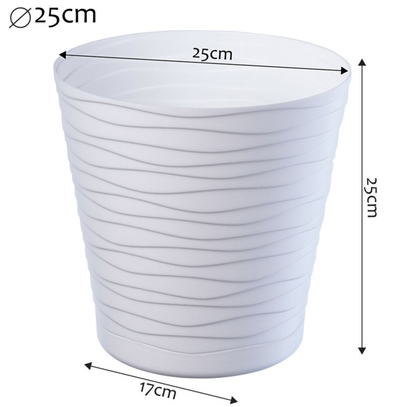 Doniczka KADAX Osłonka Na Kwiaty Podstawka Biała 25cm 1 szt.