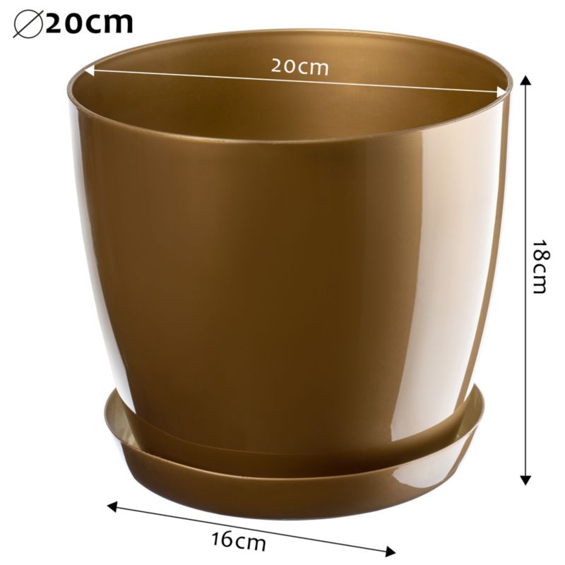 Doniczka KADAX Osłonka Na Kwiaty Podstawka Złota 20cm 1szt.
