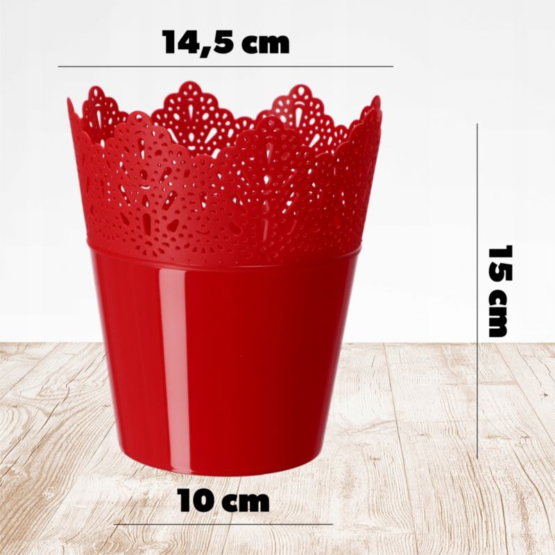 Doniczka KADAX Osłonka Na Kwiaty Rośliny Czerwona 14,5cm 1 szt.