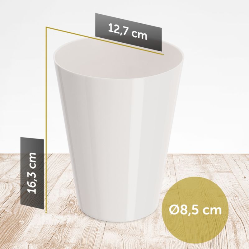Doniczka KADAX Osłonka Na Storczyk Kwietnik Plastikowa Kwiaty 13 cm Biała 1 szt.