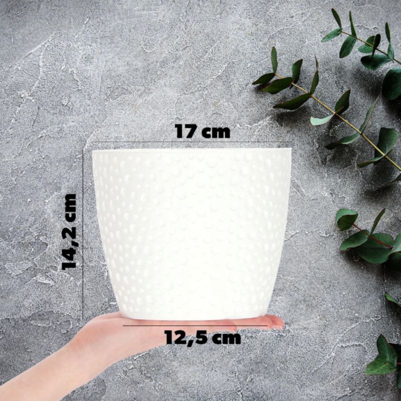 Doniczka KADAX Osłonka Okrągła Na Kwiaty Biała 17cm 1 szt.