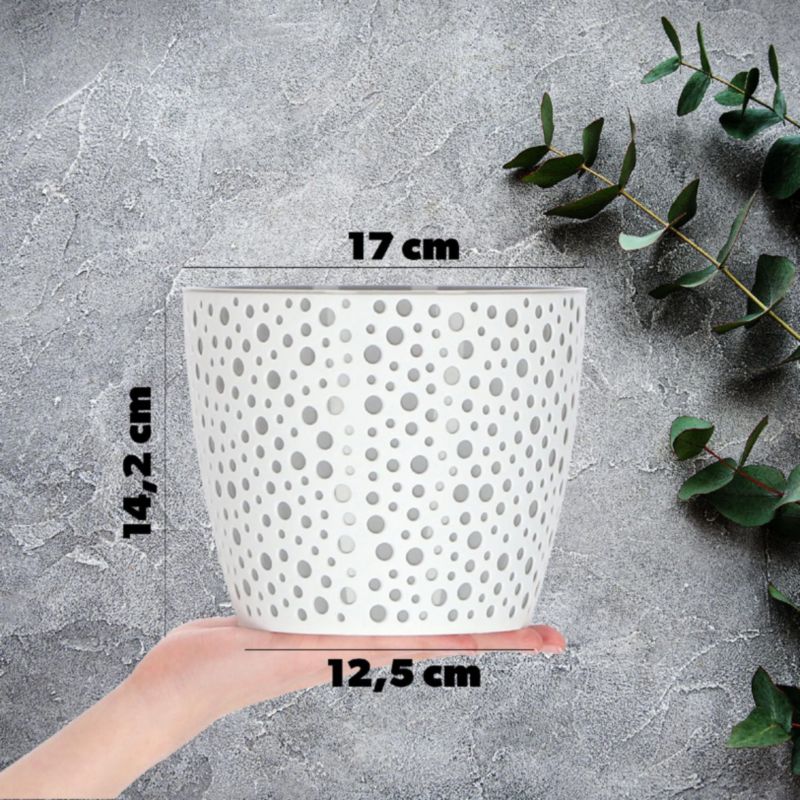 Doniczka KADAX Osłonka Okrągła Na Kwiaty szara 17cm 1 szt.