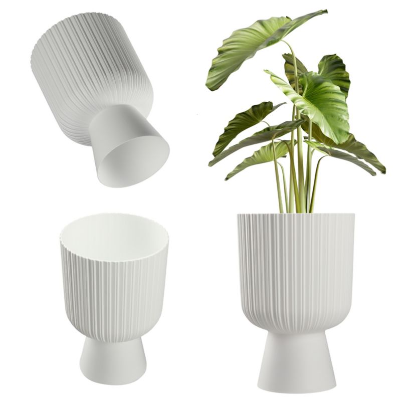 Doniczka KADAX Osłonka Plastikowa Gazon 14cm Biała 1szt.