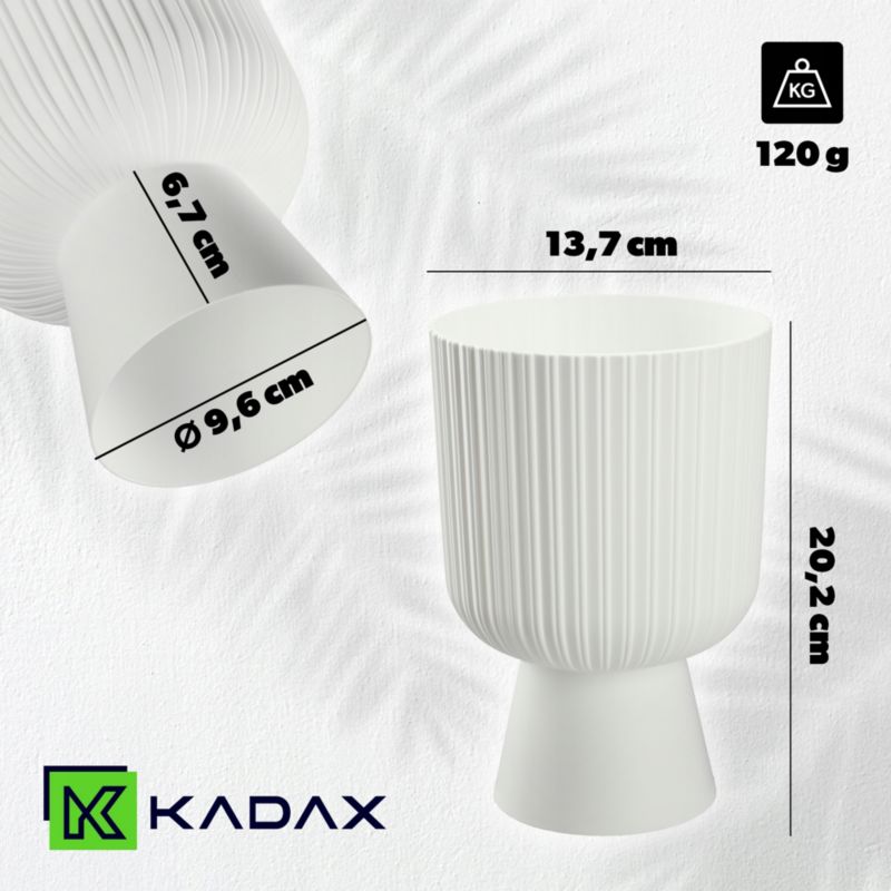 Doniczka KADAX Osłonka Plastikowa Gazon 14cm Biała 1szt.