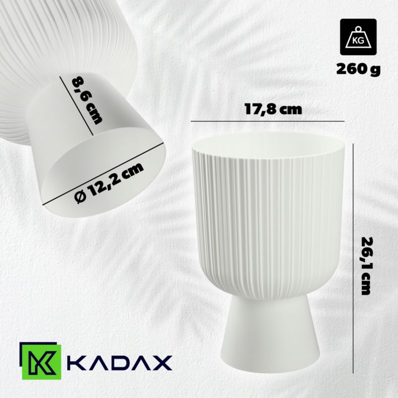 Doniczka KADAX Osłonka Plastikowa Gazon 18cm Biała 1szt.