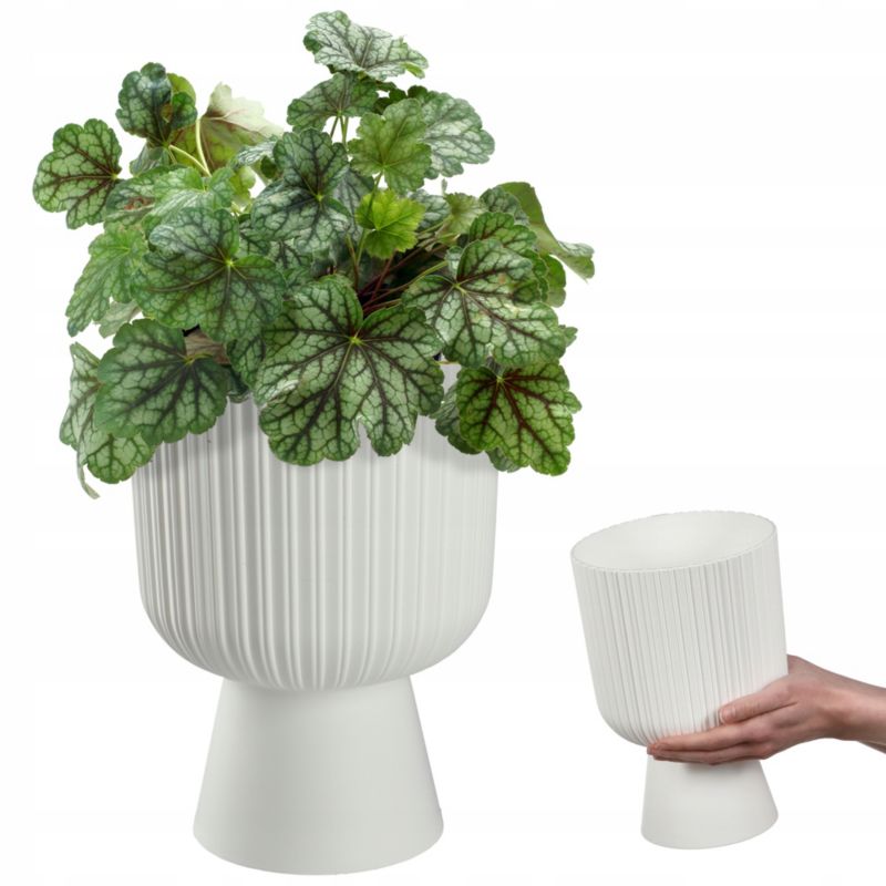 Doniczka KADAX Osłonka Plastikowa Gazon 18cm Biała 1szt.
