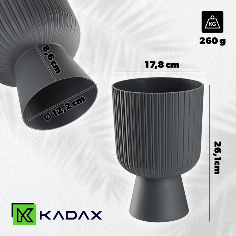 Doniczka KADAX Osłonka Plastikowa Gazon 18cm szara 1szt.