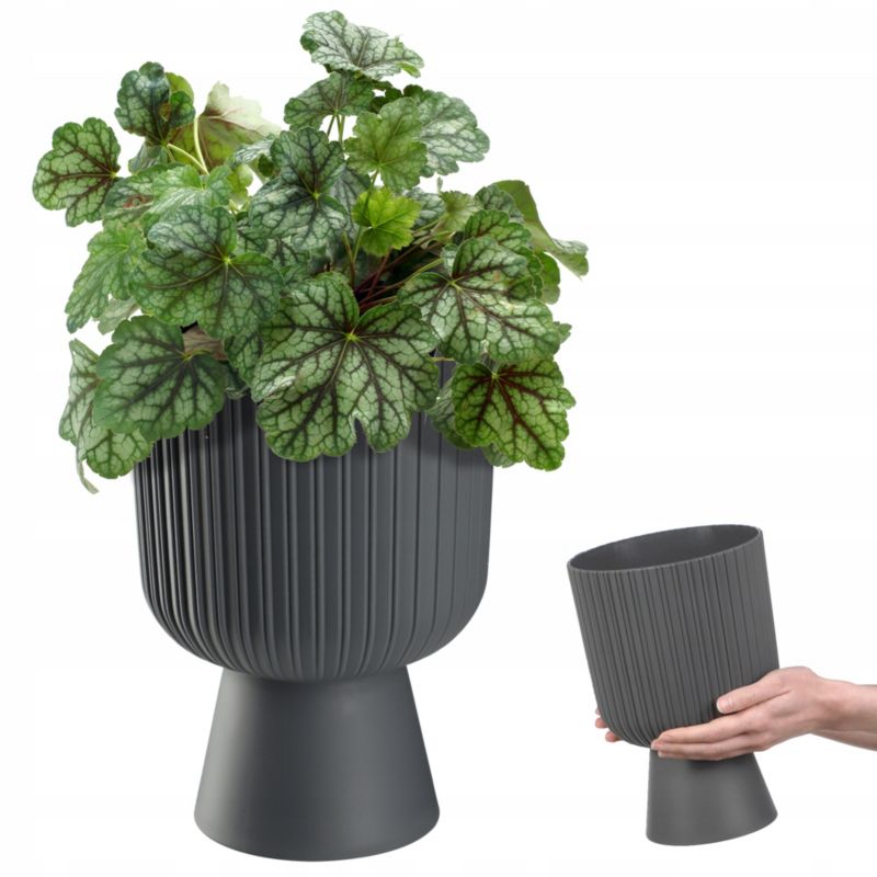 Doniczka KADAX Osłonka Plastikowa Gazon 18cm szara 1szt.
