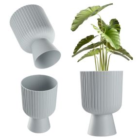 Doniczka KADAX Osłonka Plastikowa Gazon 18cm szara 1szt.