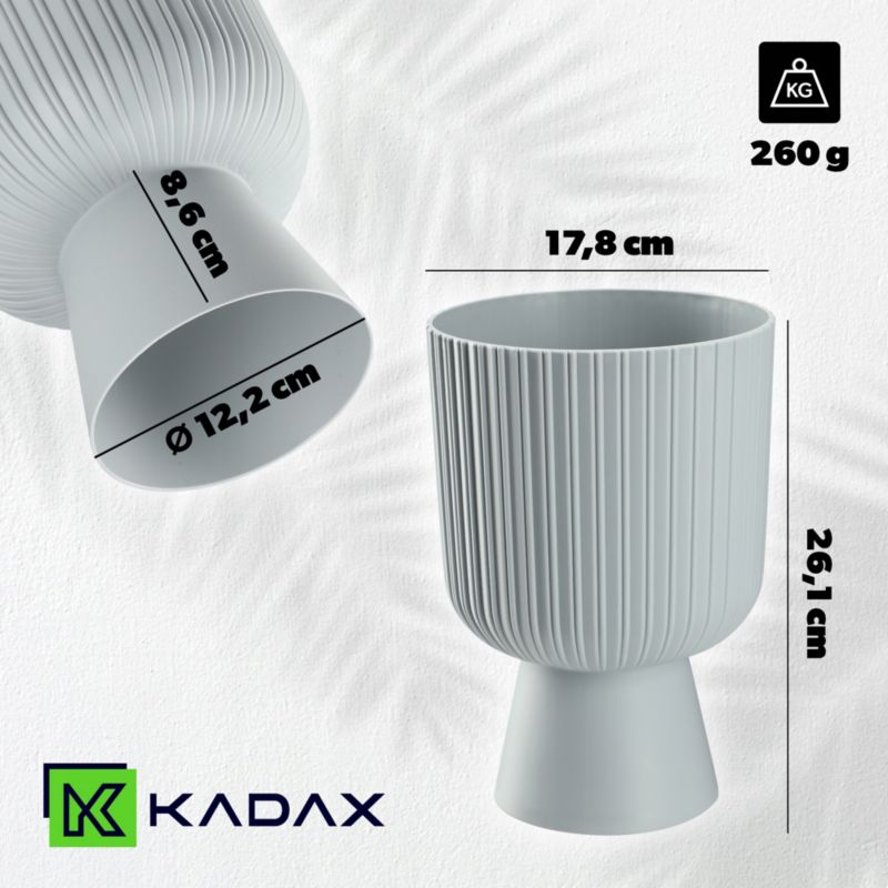 Doniczka KADAX Osłonka Plastikowa Gazon 18cm szara 1szt.