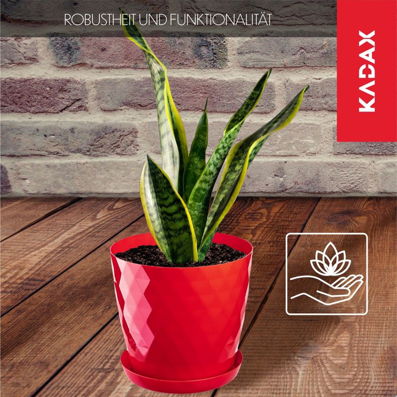 Doniczka KADAX Plastikowa Z Podstawką Donica Osłonka Kwiaty 30cm Czerwona 1szt.