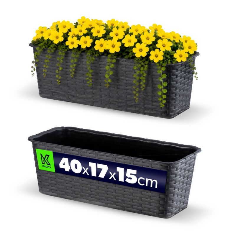 Doniczka KADAX Skrzynka Balkonowa 40cm Rattan 1szt.