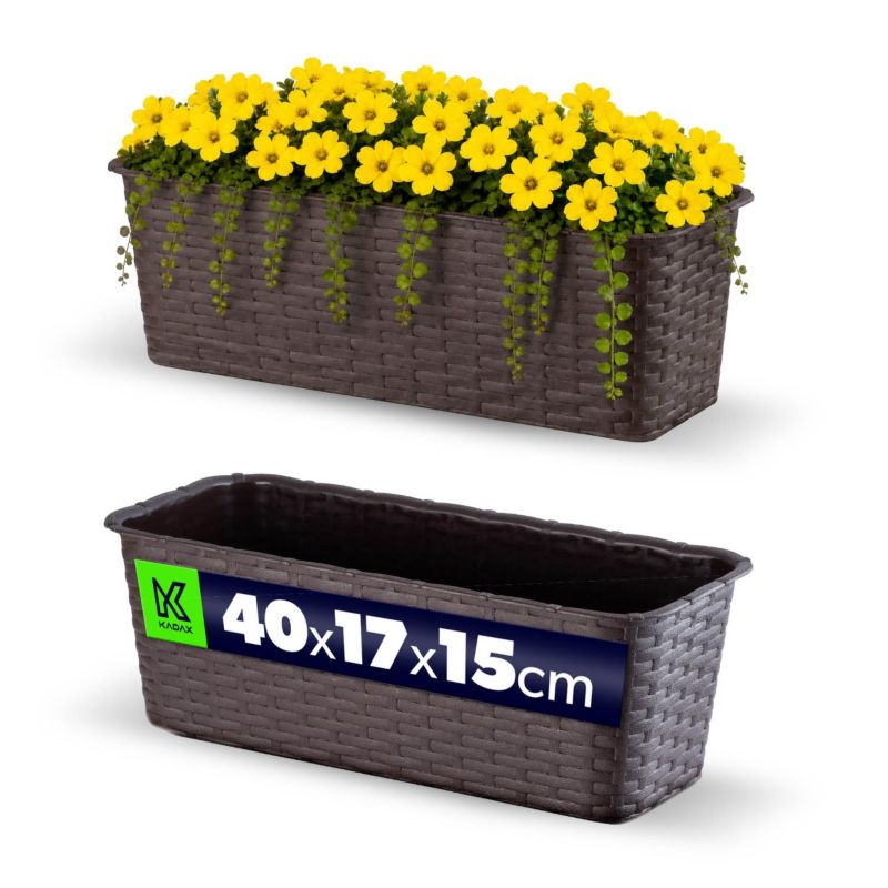 Doniczka KADAX Skrzynka Balkonowa 40cm Rattan 1szt.