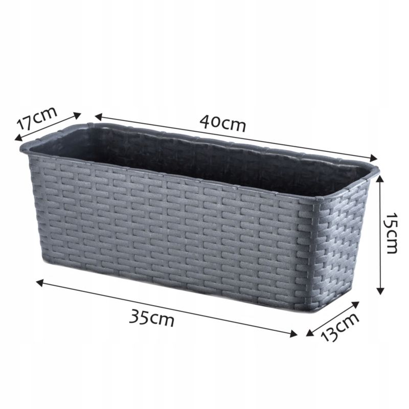 Doniczka KADAX Skrzynka Balkonowa 40cm Rattan 1szt.