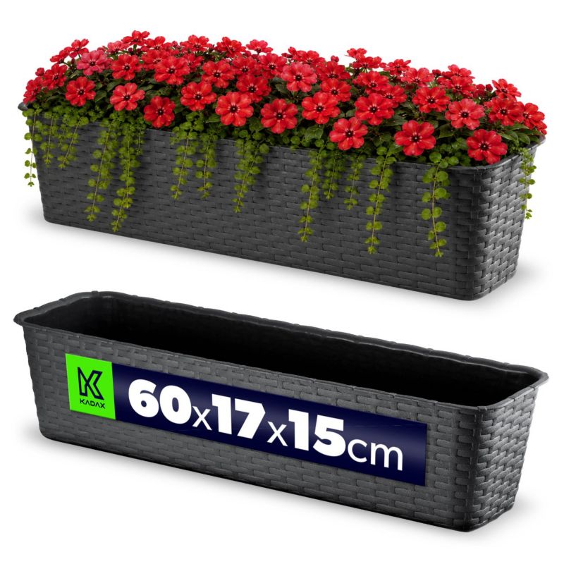 Doniczka KADAX Skrzynka Balkonowa 60cm Rattan 1szt.