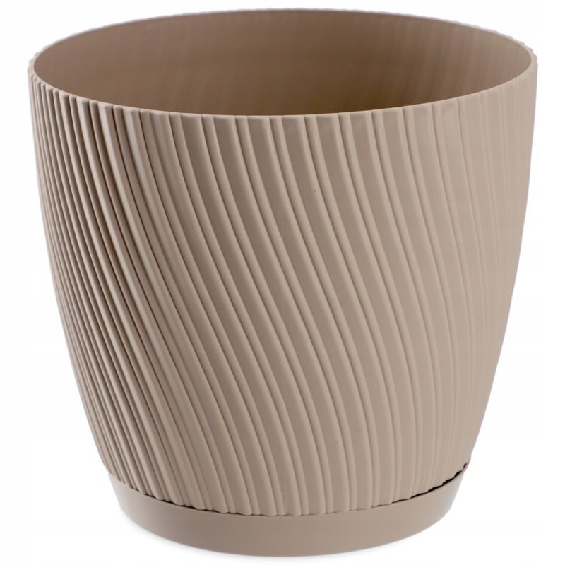 Doniczka KADAX Z Podstawką 13cm Plastikowa Brązowa 1szt.