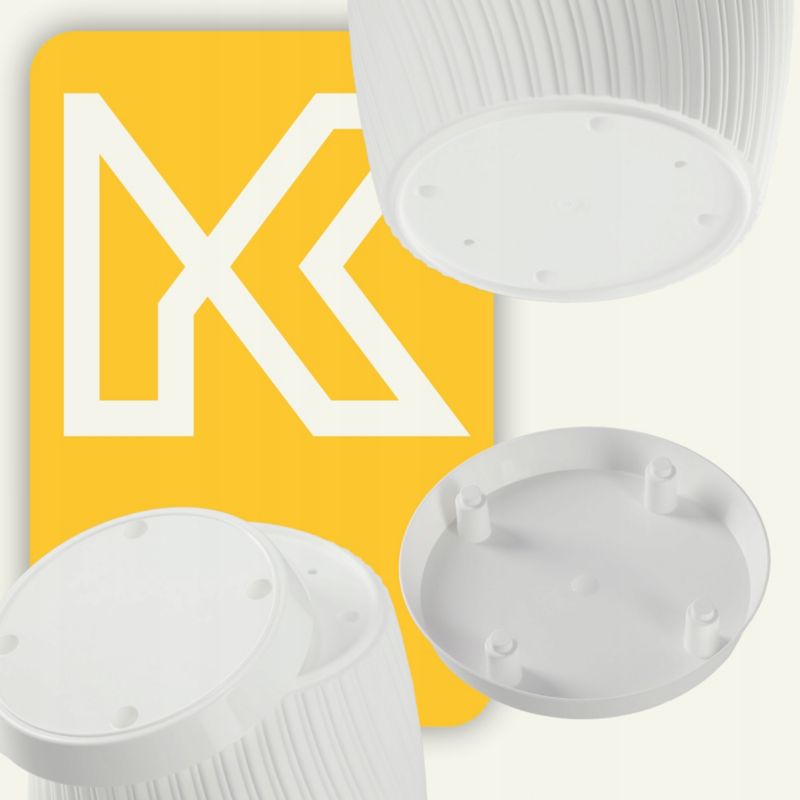 Doniczka KADAX Z Podstawką 17cm Plastikowa Biała 1szt.