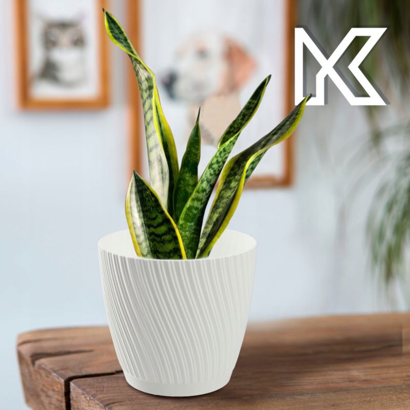 Doniczka KADAX Z Podstawką 27cm Plastikowa Biała 1szt.