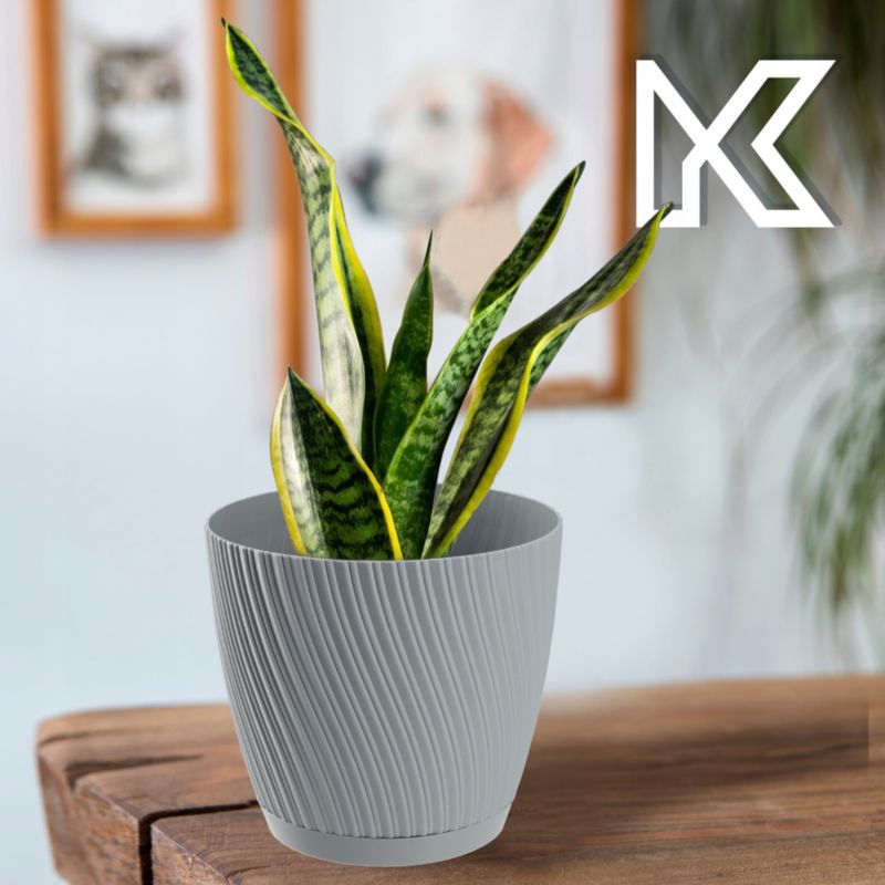 Doniczka KADAX Z Podstawką 27cm Plastikowa szara 1szt.