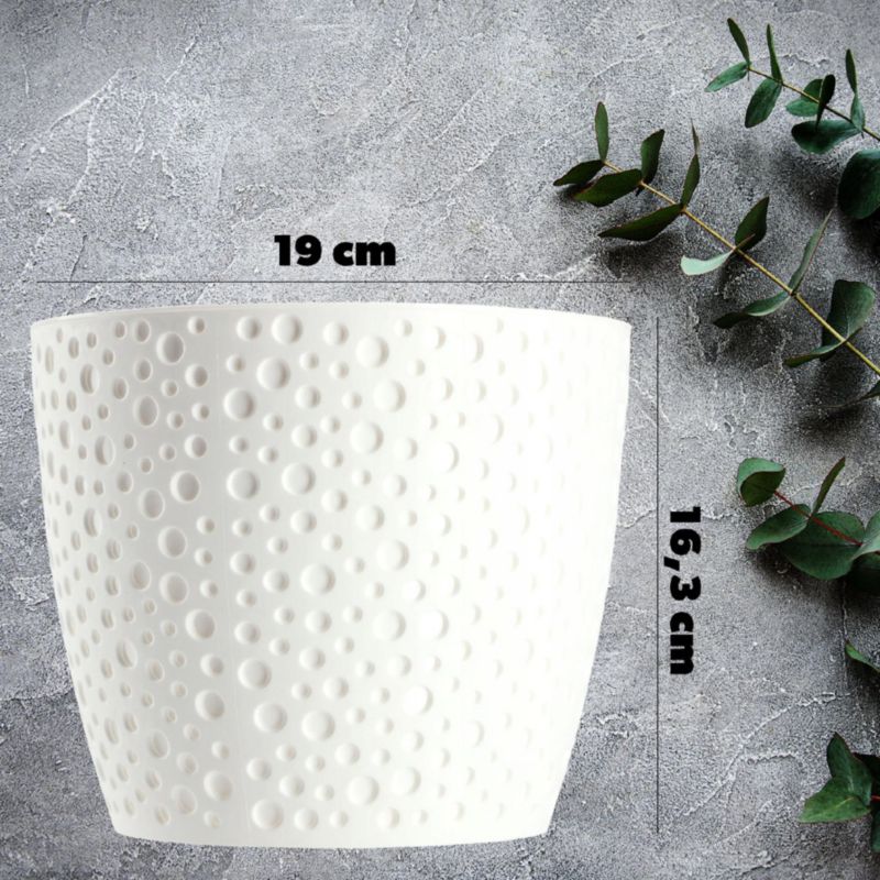 Doniczka KADAX Z Wkładem Okrągła Na Kwiaty Biała 19cm 1 szt.