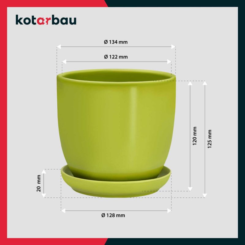 Doniczka KOTARBAU 13 cm ceramiczna podstawka 2 szt.