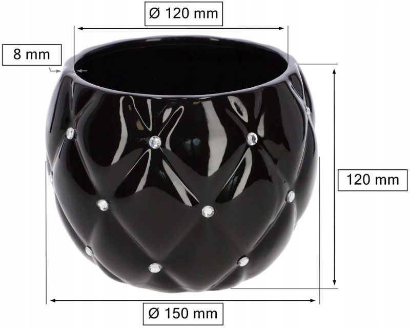 Doniczka KOTARBAU glamour ceramiczna czarna 1 szt.