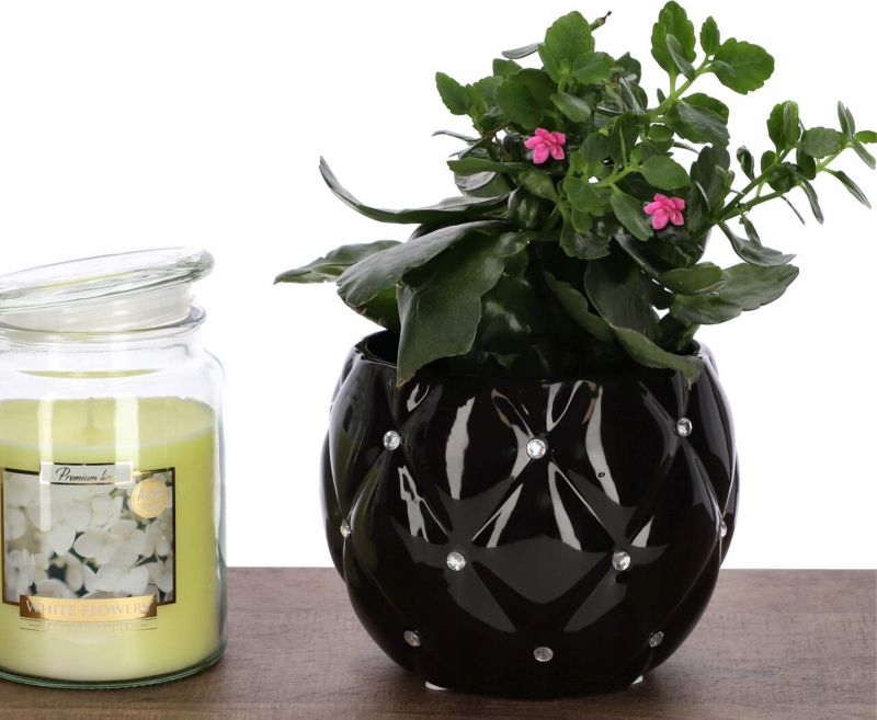 Doniczka KOTARBAU glamour ceramiczna czarna 1 szt.
